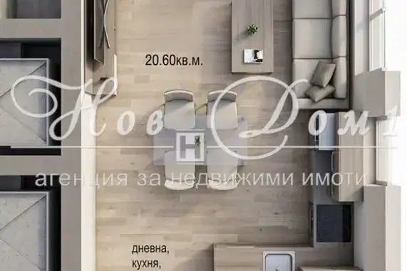 Едностаен апартамент в Кючук Париж, Пловдив с лоджия
