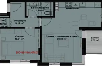Двустаен апартамент с панорамна гледка в Кючук Париж, Пловдив