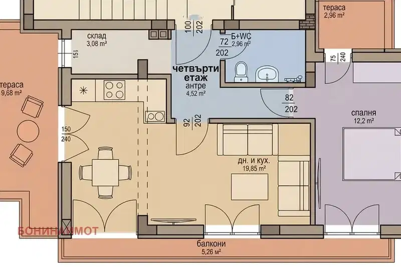 2-bedroom apartment in Plovdiv, Kyuchuk Parij
