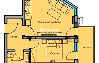 2-стаен апартамент в Младежки Хълм с тераса