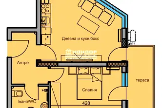 2-стаен апартамент в Младежки Хълм с тераса