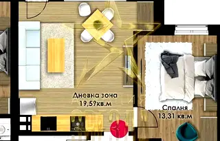 Двустаен апартамент с панорамна гледка в Остромила, Пловдив