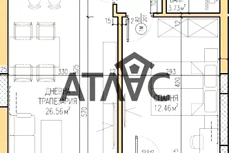 Двустаен апартамент в Остромила с югоизточно изложение