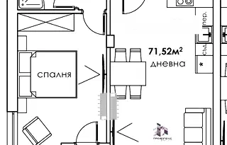 Двустаен апартамент в Съдийски, Пловдив с тераса