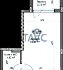 Едностаен апартамент в Тракия, Пловдив с тераса и асансьор