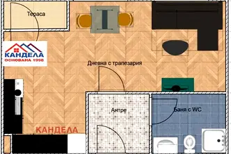 Едностаен апартамент в Южен, Пловдив с асансьор и паркинг