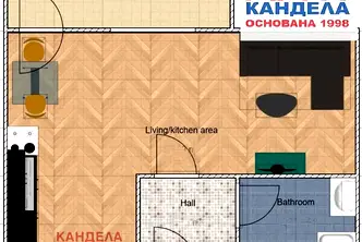 Едностаен апартамент в Южен, Пловдив на последен етаж