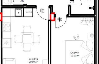 Двустаен апартамент в Търговище, Попово