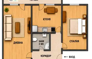 Двустаен апартамент в Русе, Здравец Изток