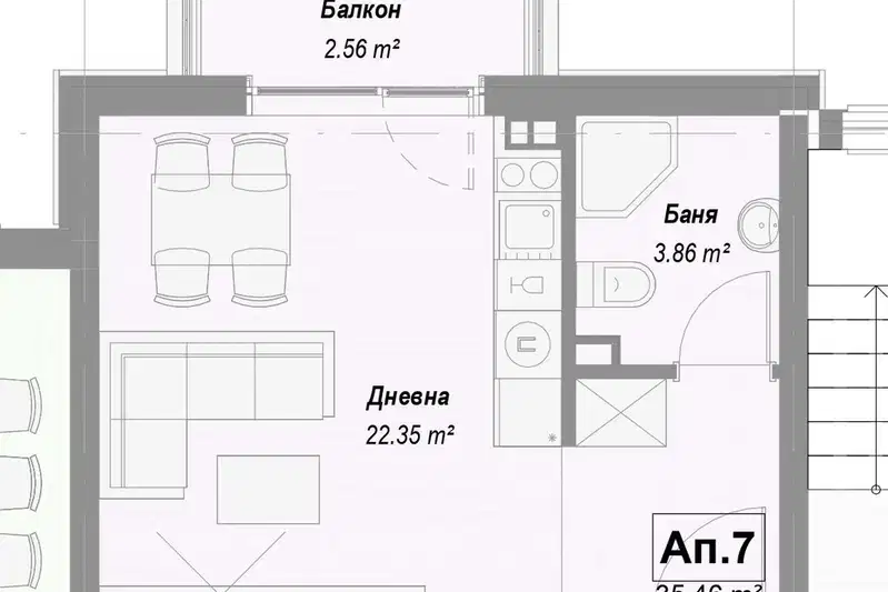 1-bedroom apartment in Bistrica