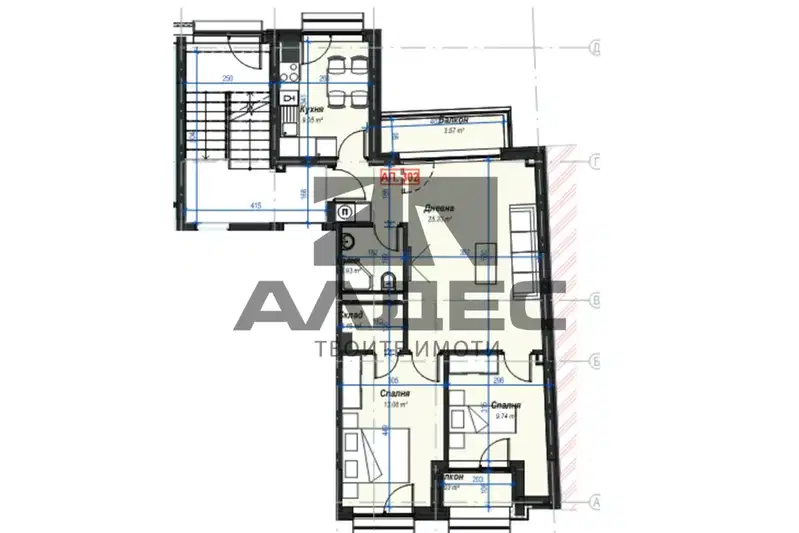3-bedroom apartment in Sofiya, Banishora