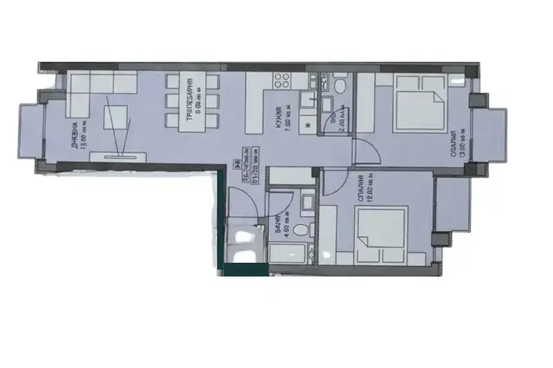 3-bedroom apartment in Sofiya, Banishora