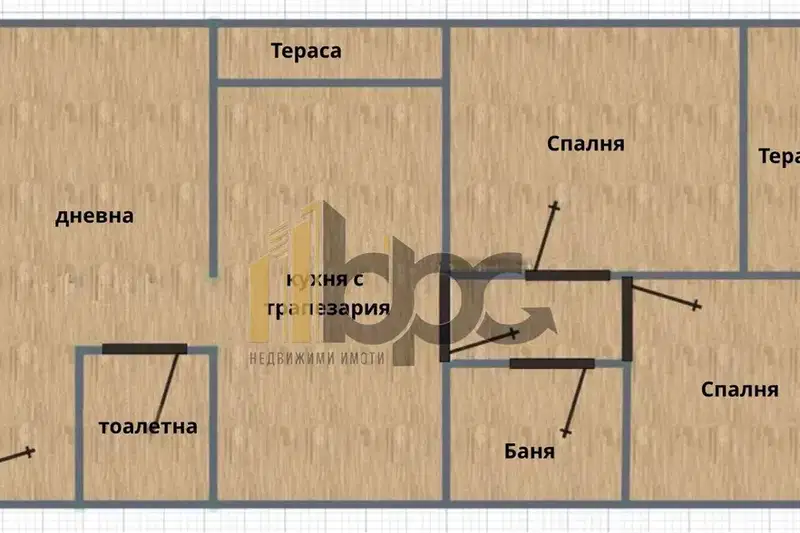 Просторен 3-стаен апартамент в Белите брези с две тераси