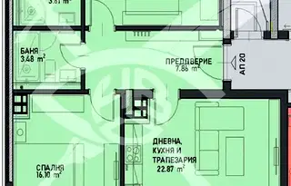 Тристаен апартамент в Център, София с тераса и паркинг