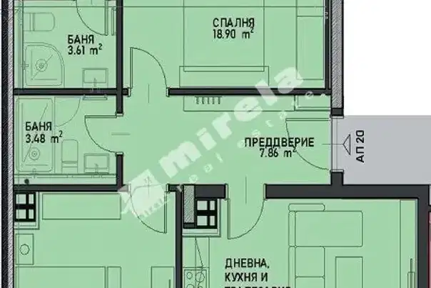 Тристаен апартамент с тераса в Център, София, ново строителство