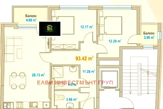 Тристаен апартамент с две тераси в Център, София