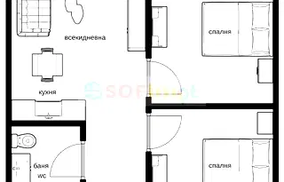 Тристаен апартамент в Център, София с асансьор