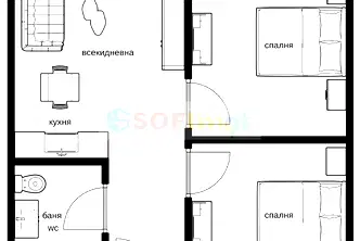 Тристаен апартамент в Център, София с асансьор