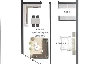 Двустаен апартамент 107 кв.м. в Драгалевци на последен етаж