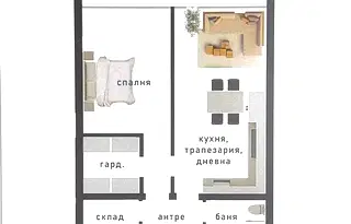 Двустаен апартамент 108 кв.м. в Драгалевци на последен етаж