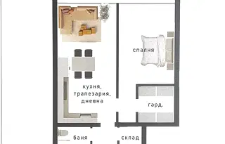 Двустаен апартамент 101 кв.м. в Драгалевци с офисни площи