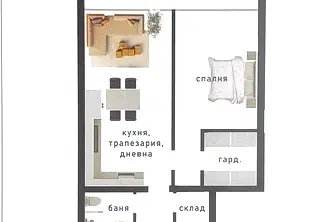 Двустаен апартамент 101 кв.м. в Драгалевци с офисни площи