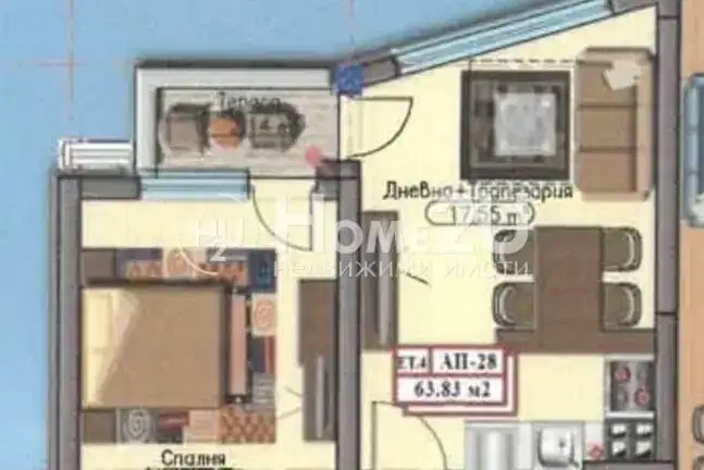 2-bedroom apartment in Sofiya, Drujba 1