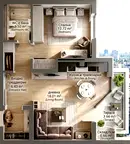 Двустаен апартамент в София, Дружба 2
