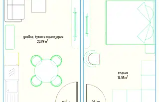 Двустаен апартамент в Дървеница с ново строителство
