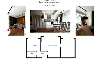 Тристаен апартамент с южно изложение в кв. Изток, София