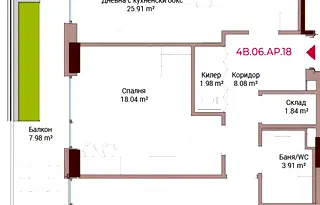 Тристаен апартамент с балкон в Лозенец, бул. Черни връх