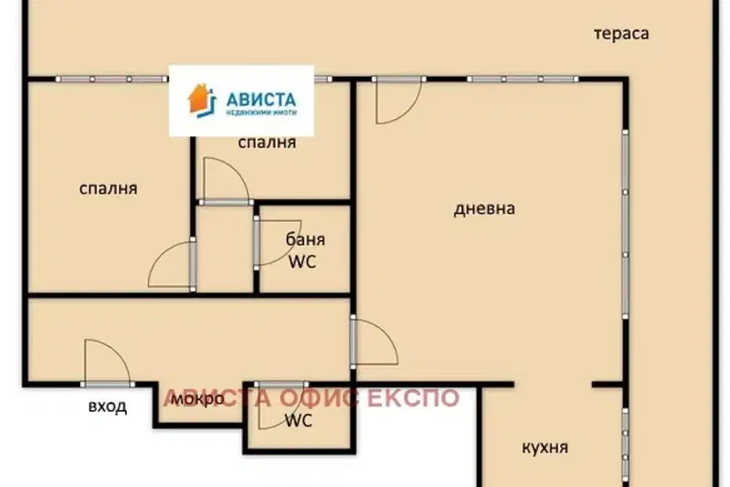 Тристаен апартамент с тераса в Лозенец, София