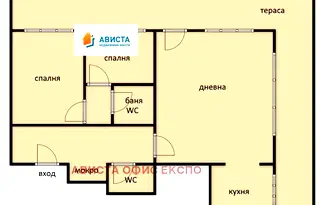 Тристаен апартамент с тераса в Лозенец, София