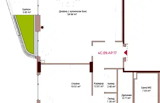 Четиристаен апартамент с балкон в Лозенец, София