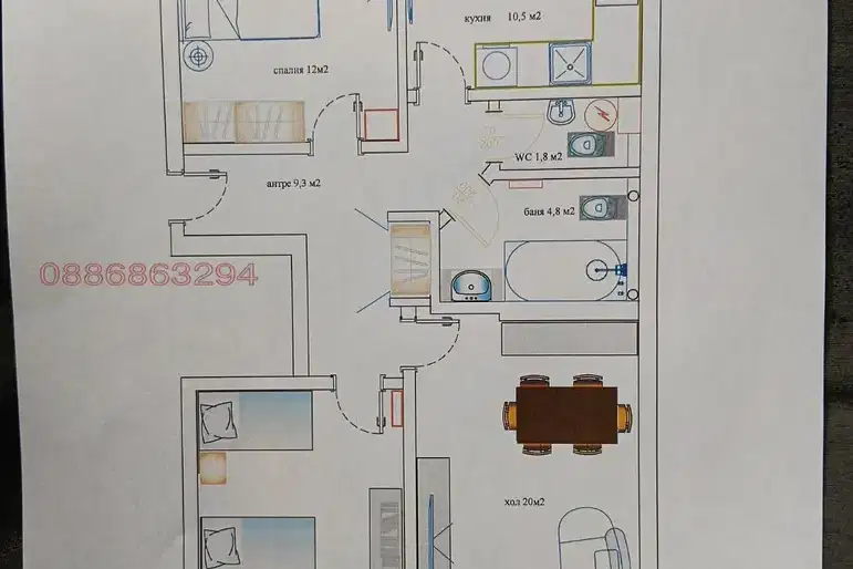 4-bedroom apartment in Sofiya, Lozenec