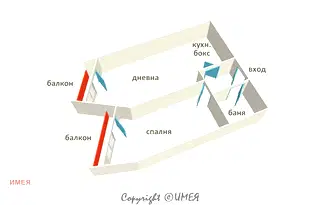 Двустаен апартамент в Люлин 8 с две тераси