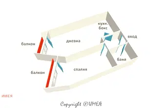 Двустаен апартамент в Люлин 8 с две тераси