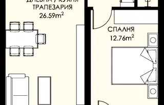 Двустаен апартамент в Люлин 9 с паркомясто