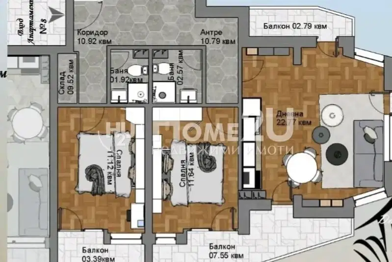 3-bedroom apartment in Sofiya, Gyrdova Glava