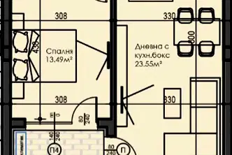 Двустаен апартамент с двор в Малинова долина, София