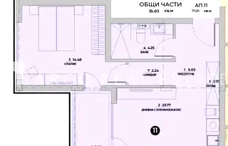 Двустаен апартамент в София, Малинова долина