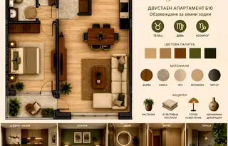 Двустаен апартамент с тераса в Манастирски ливади, София
