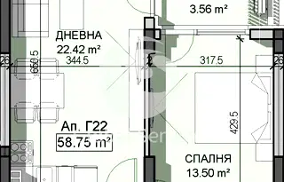 Двустаен апартамент в Манастирски ливади с балкон