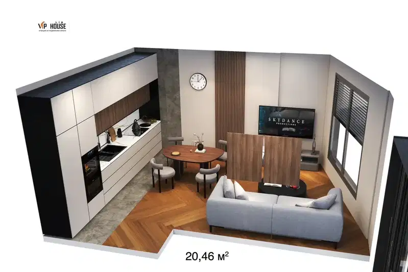 Three-room apartment in Manastirski Livadi with terrace