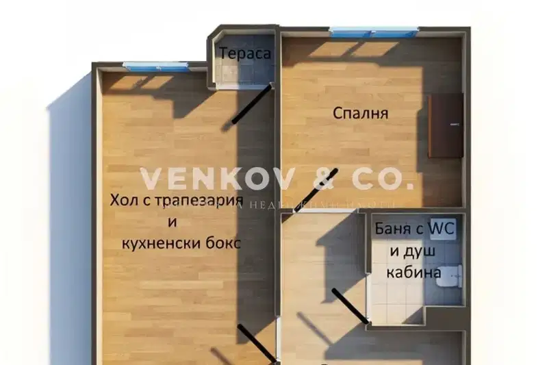 Просторен 2-стаен апартамент в Медицинска академия с тераса