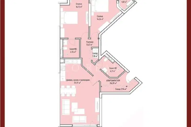 3-bedroom apartment in Sofiya, Mladost 4