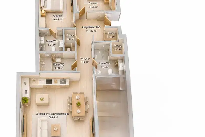 3-bedroom apartment in Sofiya, Mladost 4