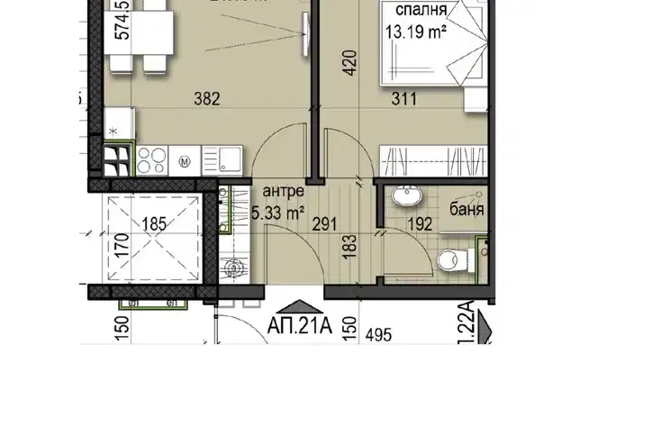 2-bedroom apartment in Sofiya, Nadejda 2