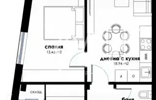 Тристаен апартамент в Надежда 4 с тераса и асансьор