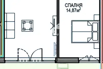 Двустаен апартамент с озеленен двор в Обеля 2, София